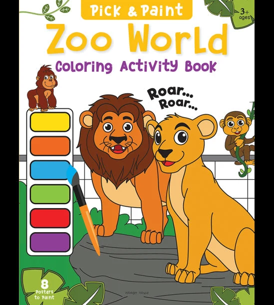 Pick and Paint Coloring Activity Book For Kids: Zoo World book cover
