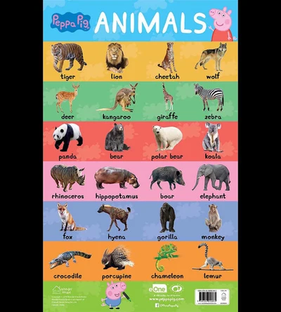 Learn with Peppa : Early Learning Animals Chart for Children