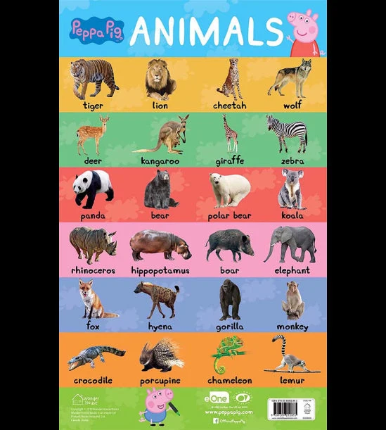 Learn with Peppa : Early Learning Animals Chart for Children book cover