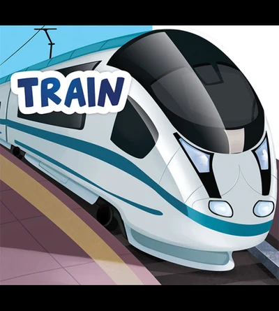 My First Shaped Board Book For Children: Transport - Train, Die-Cut Animals, Pic