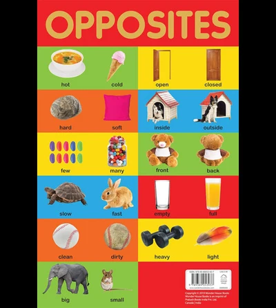 Opposites Chart - Early Learning Educational Chart For Kids: Perfect For Homesch