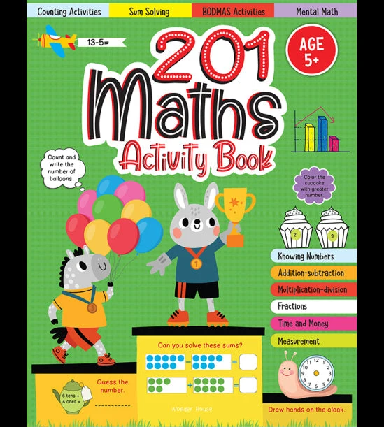 201 Maths Activity Book - Fun Activities and Math Exercises For Children: Knowin book cover
