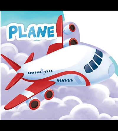 My First Shaped Board Book For Children: Transport - Airplane, Die-Cut Animals, 